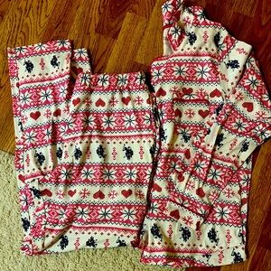 Winter Pajamas with Hearts & Snowflake Pattern
